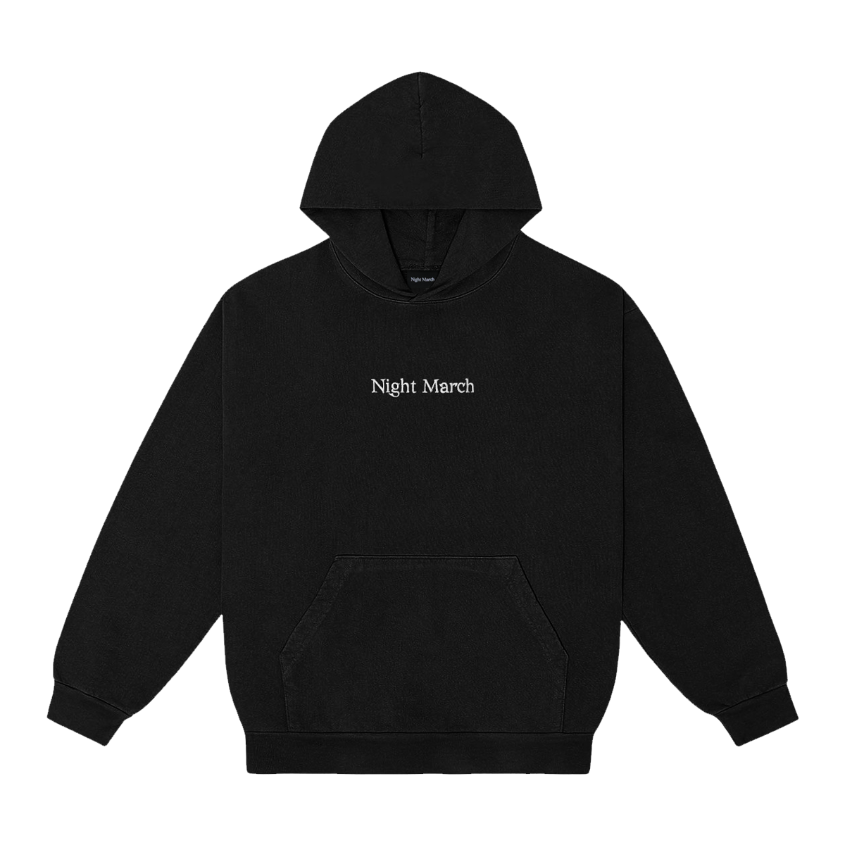 NIL DUE】EMBROIDERY KNIT HOODIE /Black KNIT HOODIE - AGED BLACK